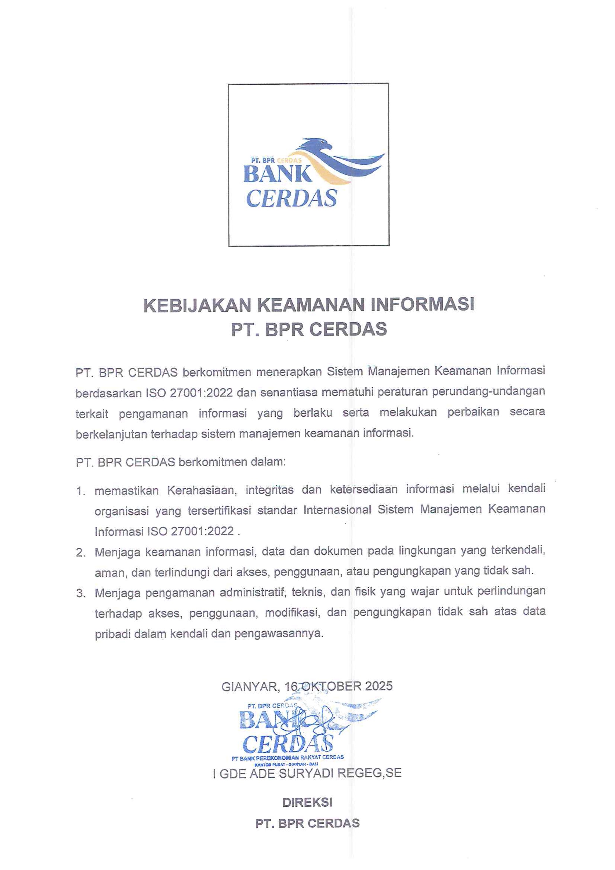 KEBIJAKAN KEAMANAN ISO